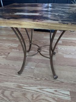 Fractal burned wood table.