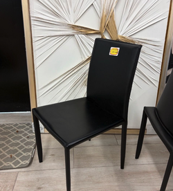 Black Faux Leather Black Dining Chairs