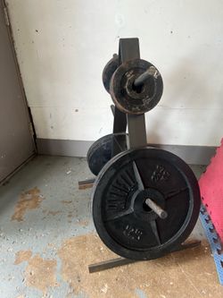 2 inch Olympic weight set with weight tree
