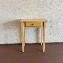 One Heavy Solid Pine Night Stand or Table with Drawer Imported from Thailand
