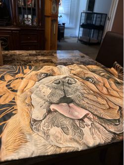 Bulldog silk bedspread