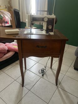 Vintage Sewing Machine Table 1970s