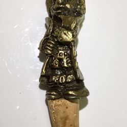 Vintage Rare Cork Wine Bottle Stopper Fireman Funny Metal