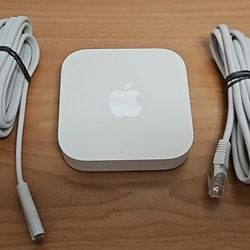 AirPort Express Base Station is a compact Wi-Fi router and access point that was part of Apple's discontinued AirPort product line