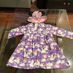 Girls Minnie Mouse Raincoat Size 3  With Minnie Mouse Ears On The Top. $35.00