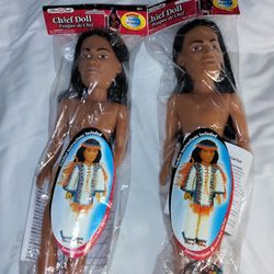 Fibercraft Doll Kit C H I E F Doll Native American Indian Two Of Them New $8 Each