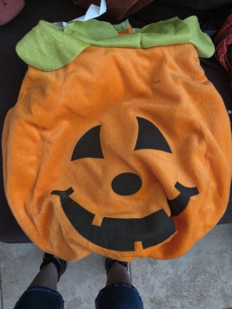 Toddler Pumpkin Outfit 12-18 Months Guc