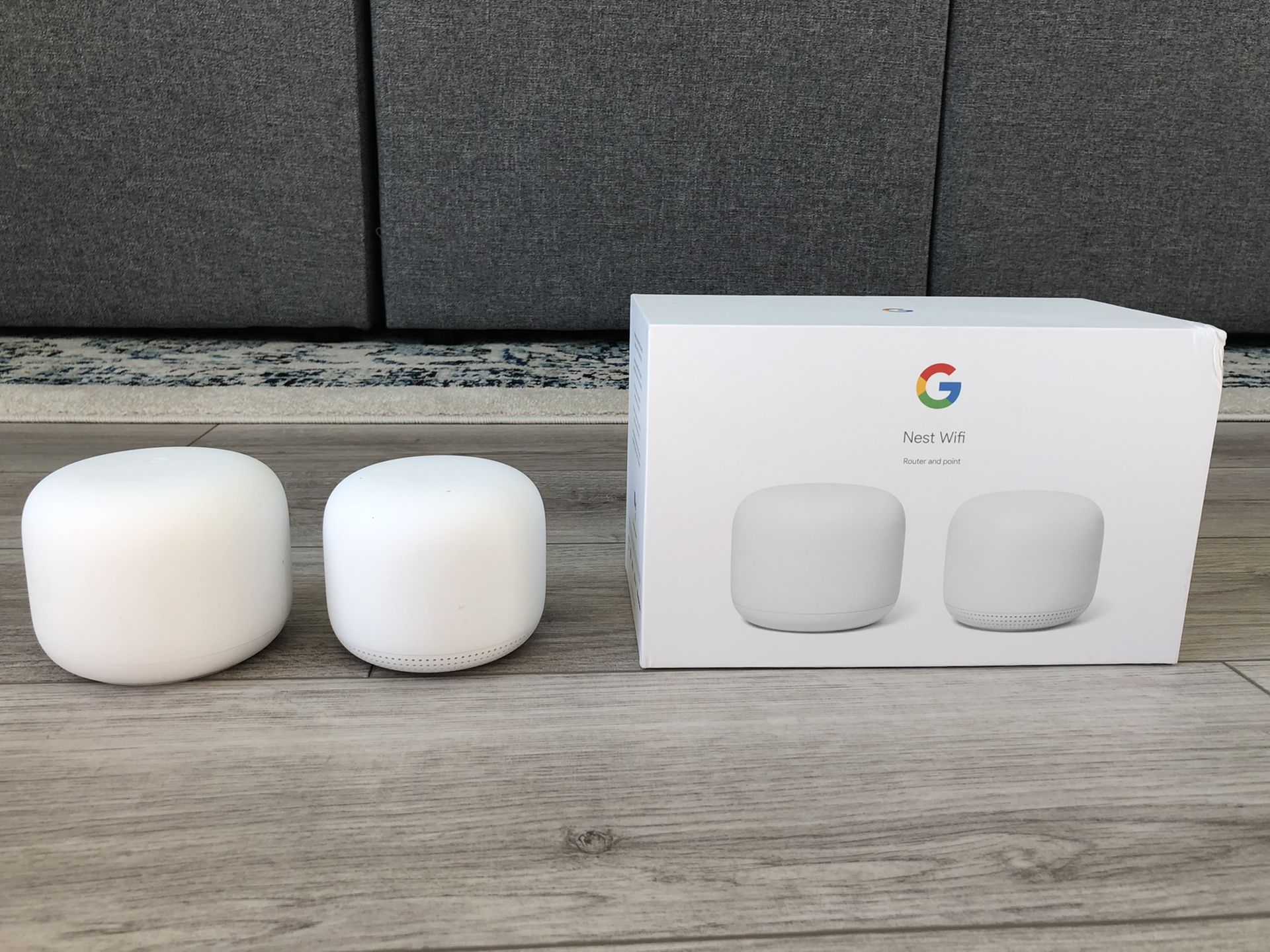 Google Nest WIFI mesh router and one point