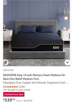 EGOHOME King 14" Memory Foam Mattress