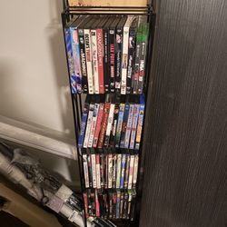 DVD Rack And Movies & Games