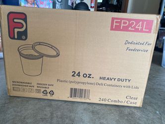 24 oz Clear Deli Containers with Lids 240-Pack