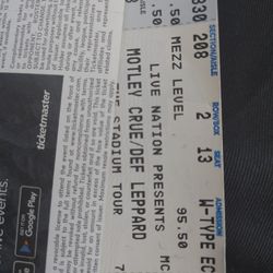 1 Def Leppard/ Motley Crue Ticket 