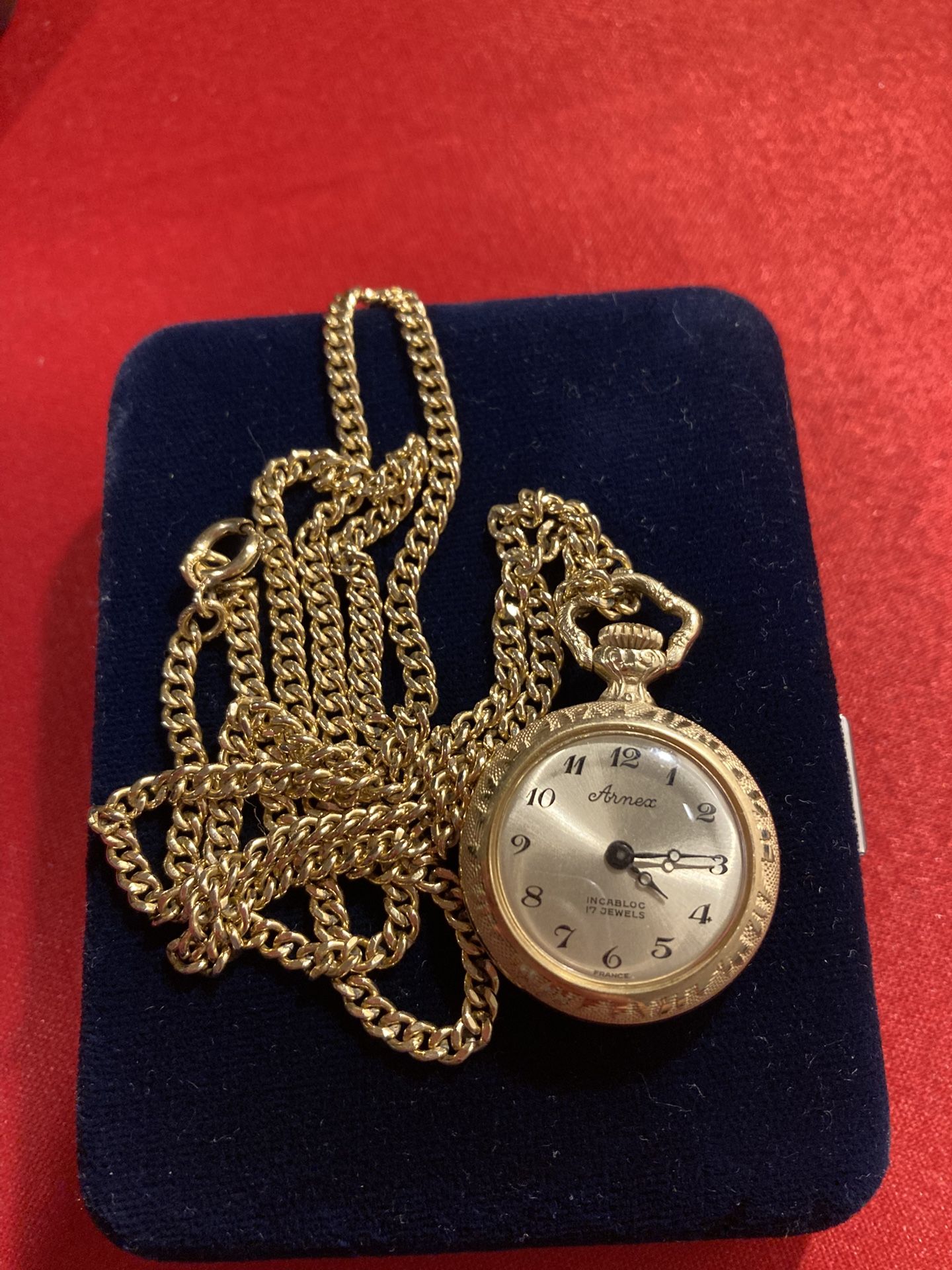 14K Gold French Antique Enamel Pocket Watch(The chain is gold-plated, 1/20 12K)