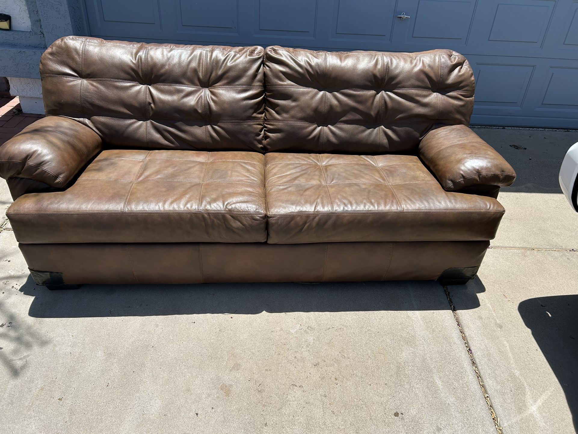 Brown Leather Couch
