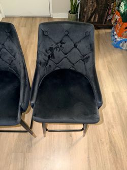 Black Velvet Tufted Dining Chairs Set of 4