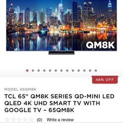 “65” TCL 8MK QLED TV