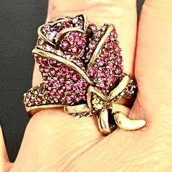 Heidi Daus Stunning Rose Ring sz 8  