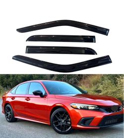 Window Visors Fit for 2022-2026 Honda Civic, Out-Channel Rain Guards Vent Wind Deflectors 4PC, Car Accessories for 22-26 Civic