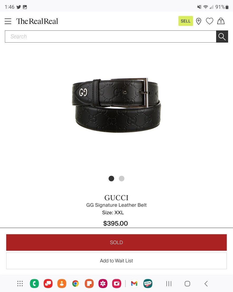 Gucci GG Signature Mens Belt Black (35"-39")