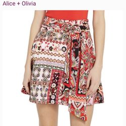  Alice + Olivia Patchwork Paisley Mini Skirt NWT Size 4