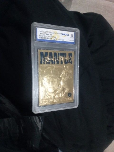 1996 Bleachers 23k Gold Mickey Mantle New York Yankees Grade 10 GEM MINT