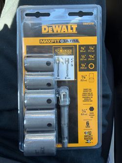 DeWalt DWAFSFS6 MAXFIT ULTRA Carbon Steel Drive Socket 6-Pc Set & 1/4" Adapter