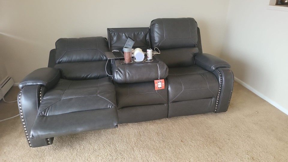 3 Seat Recliner Leather Sofa