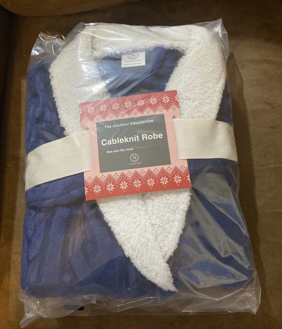 Martha Stewart Collection - Cable Knit Robe - One Size