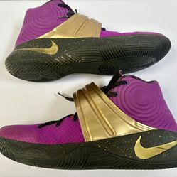 2015 Nike Kyrie 2 ID “Drew League” Purple Gold 843253-995 Men Size 12.5