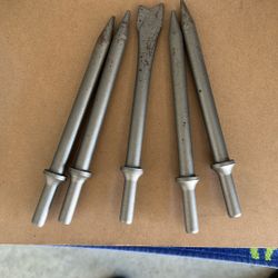 Chisel And Demolition Bits For Pneumatic Hammer (Lot Of 5)