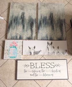 Farmhouse Wall Art Set of 5 Pieces