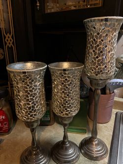 Set of 3 Mosaic Candle Holders