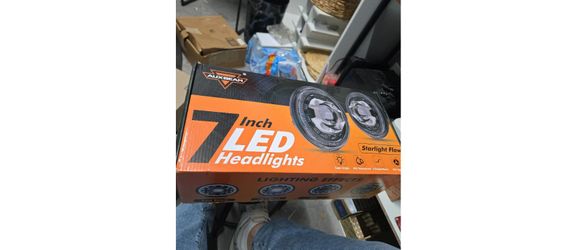 Auxbeam 7INCH Round LED Headlight Hi/Low Beam DRL For Jeep Wrangler JK LJ TJ CJ