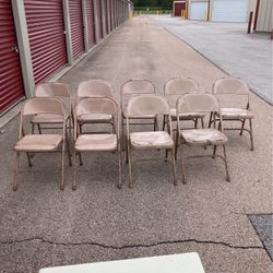 9 Folding Chairs 