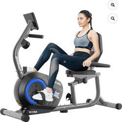 Pooboo Recumbent Exercise Bikes Sit Down Stationary Bicycle Magnetic Resistance Indoor Cycling Bike 380lb