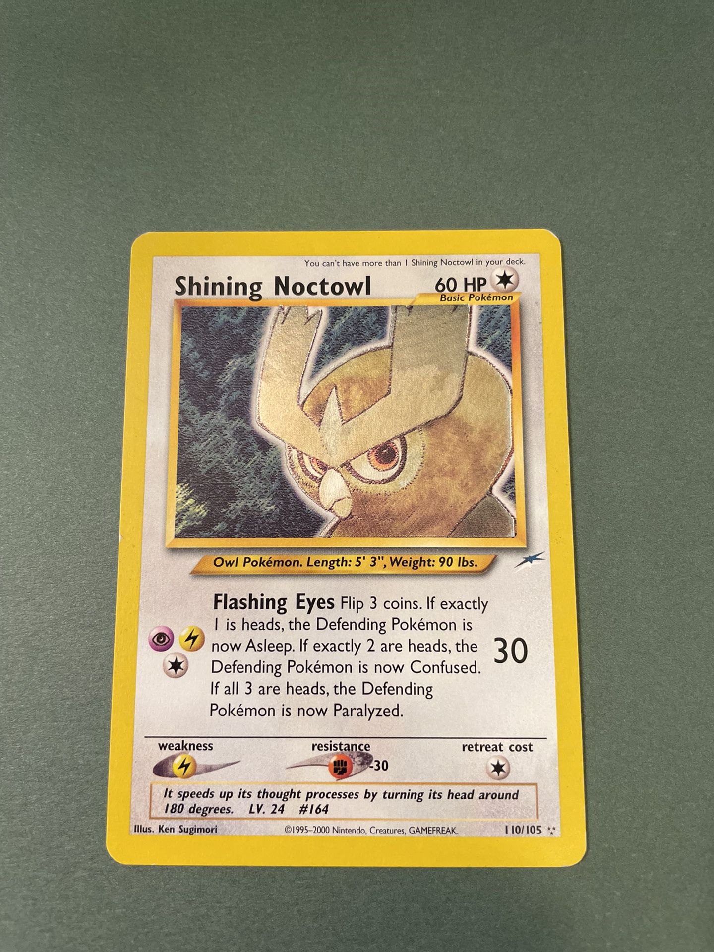 Pokemon Card - Shining Noctowl - Neo Destiny 110/105 Secret Rare