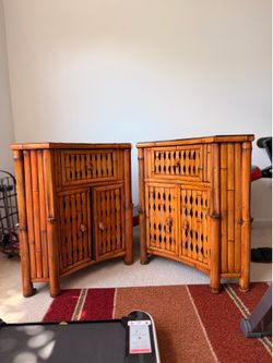 Corner bamboo cabinets stand