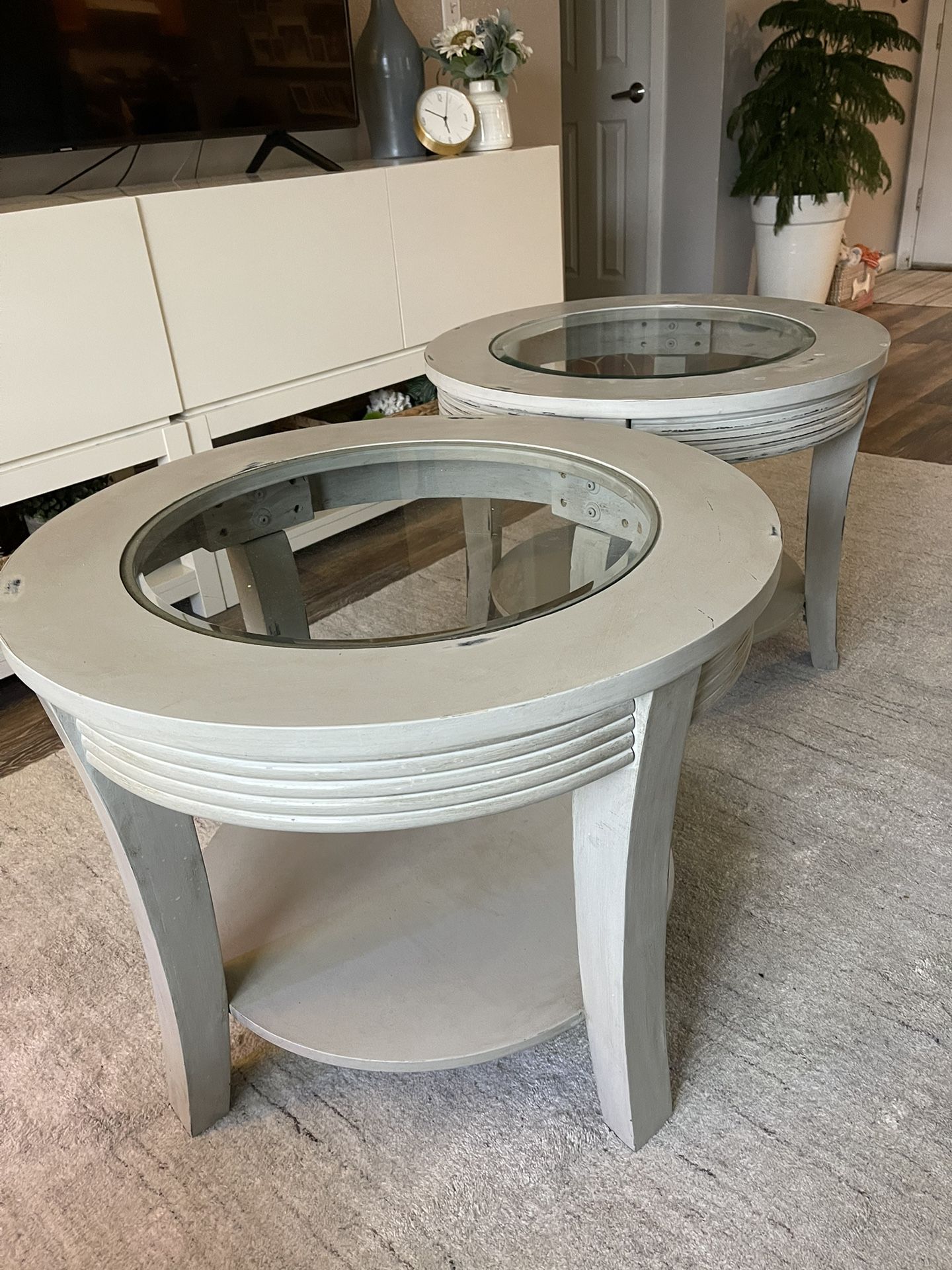 Wood/glass End Tables 