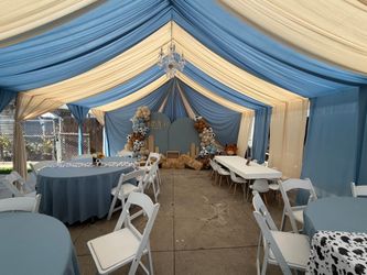 Draiping ,carpa ,sillas y mesas