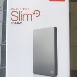 Open box new Seagate Backup Plus Slim 1TB External HD for Mac SRD00F1 USB 3.0