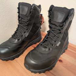Men's Military Tactical Work Boots Motorcycle Combat Boots, Black 9.5W
