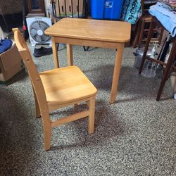 Child’s Table With Solid Oak Chair