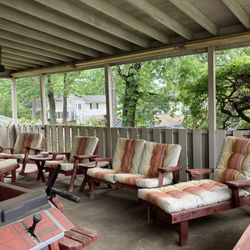 Patio Red Wood Furniture 