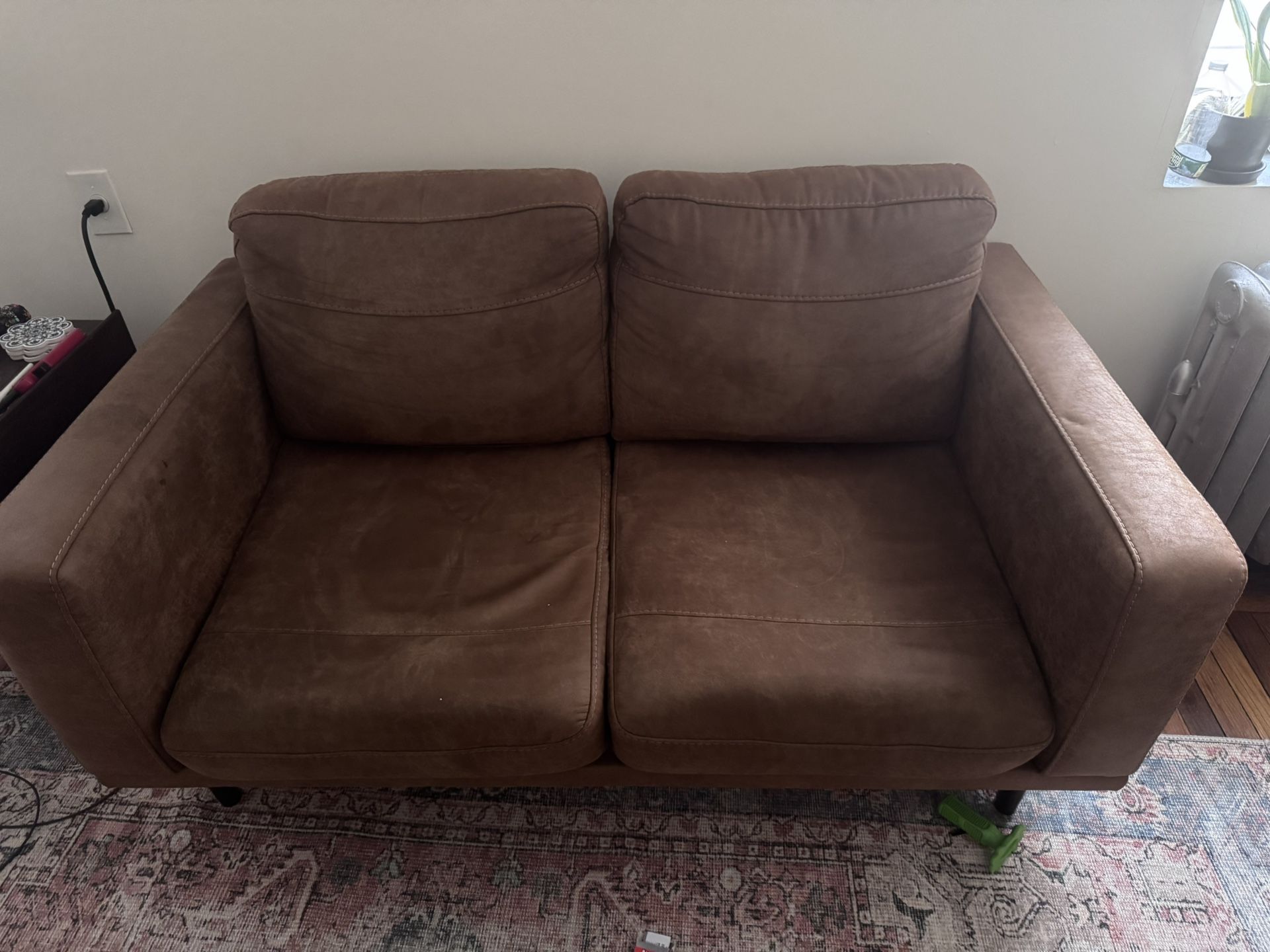 Faux Leather Loveseat