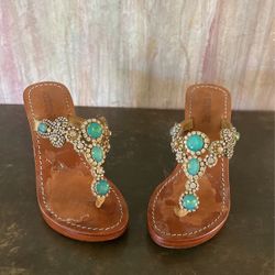 Crystal Wedge Sandals