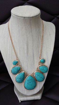 Turquoise and gold BP necklace