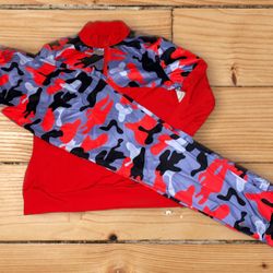 Women’s Red Camouflage Sports Suit 2-Piece 