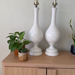 MCM - Vintage Tall Ceramic Lamps PAIR