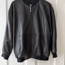  Nordstrom Unisex Black Leather Jacket