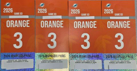 Miami Dolphins Orange Parking Passes